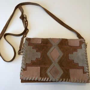 ASOS Womens Brown Suede Crossover Handbag